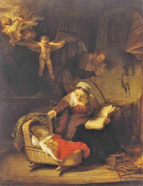1645 Rembrandt Sainte Famille avec des anges-St Petersbourg reduit