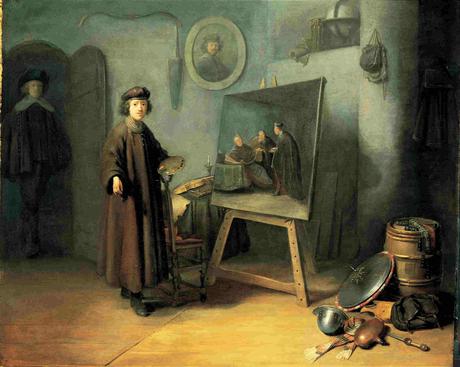 Eleve de Rembrandt Dou ca schilder_in_atelier Boston Museum of Fine Arts reduit