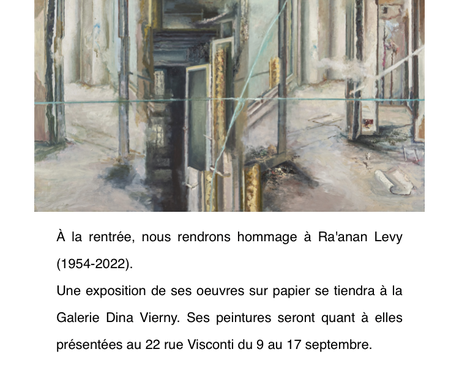 Galerie Dina Vierny – du 1er au 30 Juillet 2022.