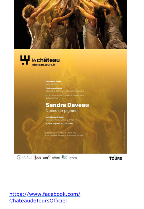 Château de Tours – exposition « Noces de pigment » Sandra Daveau – à partir du Jeudi 21 Juillet 2022.