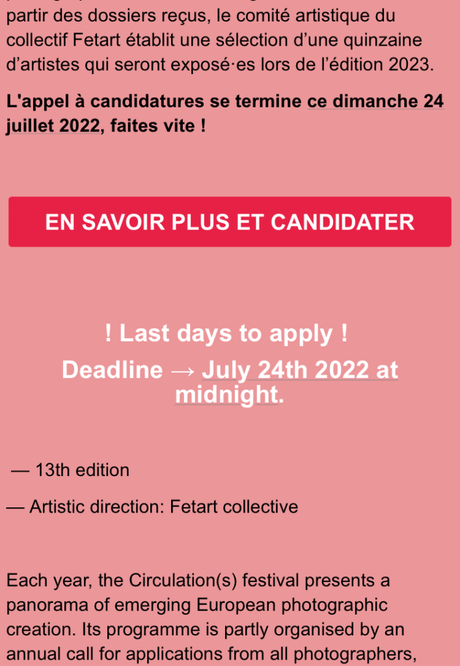 Festival Circulation(S)  Appel à candidatures 2023.