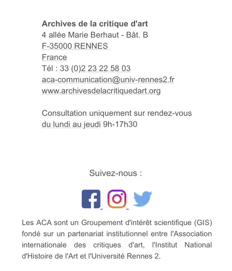 Archives de la Critique d’art : Juillet 2022. dernier  no le 58.