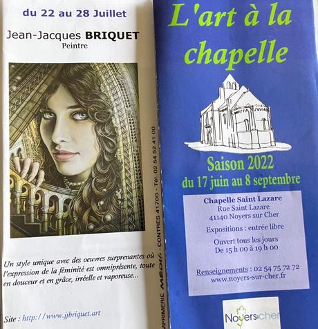 L’Art à la Chapelle – Noyers sur cher- 22/28 Juillet 2022.