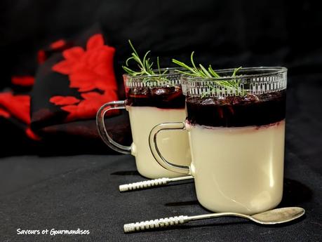 Muhallabieh au sirop de cerises et d'hibiscus.