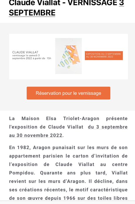 Maison Aragon- Triolet  : exposition Claude Viallat – 3 Septembre au 3O Novembre 2022.