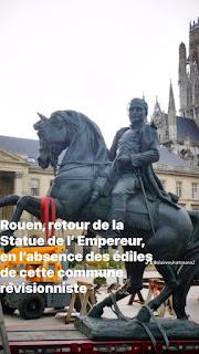 Rouen, retour de la Statue de Napoléon ( classée Monument historique)