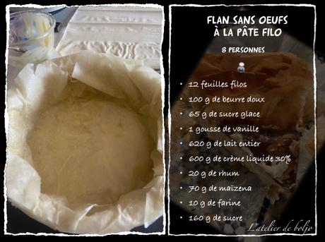 Flan à la pâte filo sans œufs