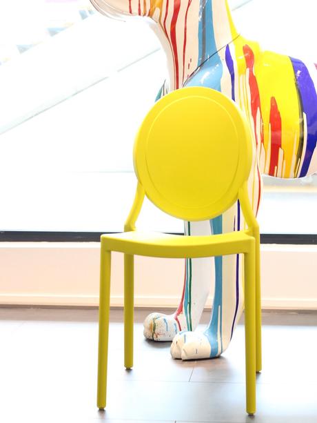 chaise extérieur design jaune soleil moderne