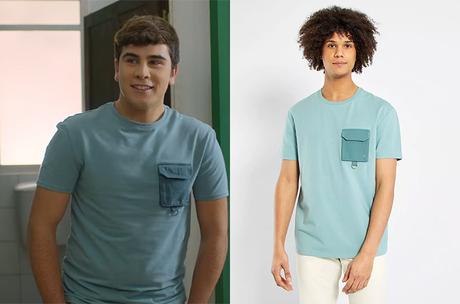 AG3NDA : le t-shirt bleu à poche de Damiano dans l’épisode 1×13
