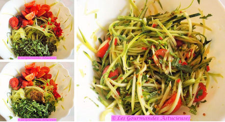 Salade de courgette pleine de saveurs (Vegan)