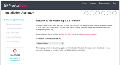 Sélectionnez l'installation de la langue Prestashop Ubuntu 22.04