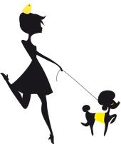 Sticker Femme et son chien