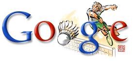 badminton dans Logo google 2008