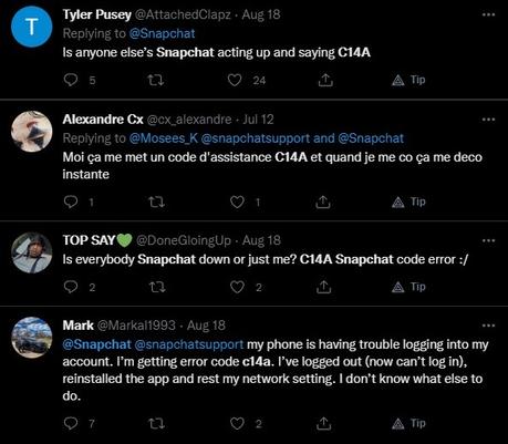 Erreur C14a du code d’assistance Snapchat : comment y remédier ?