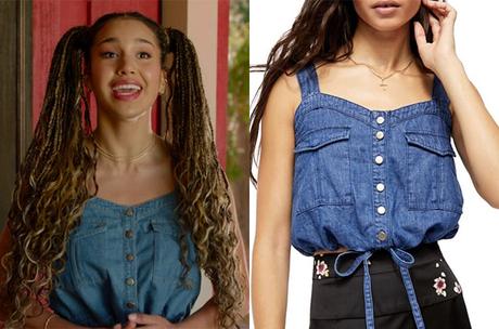 HIGH SCHOOL MUSICAL : THE MUSICAL : THE SERIES : Gina’s blue denim top in S3E05