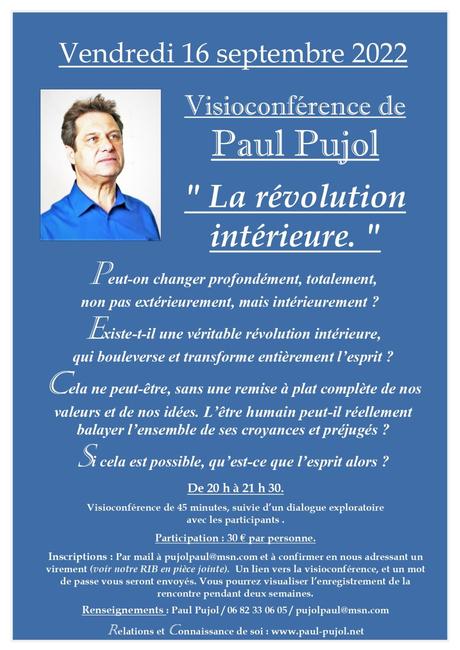 16 septembre 2022: Visioconférence de Paul Pujol