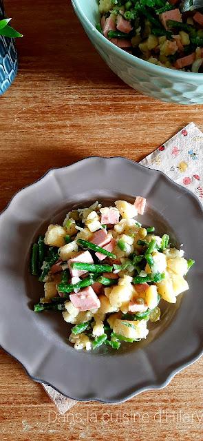 Salade gourmande de pommes de terre, cervelas et haricots verts