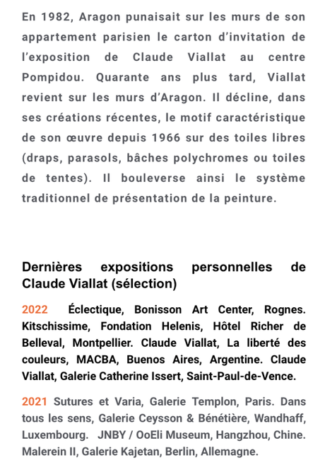 Maison Elsa Triolet-Aragon exposition Claude Viallat à partir du 3 Septembre 2022.