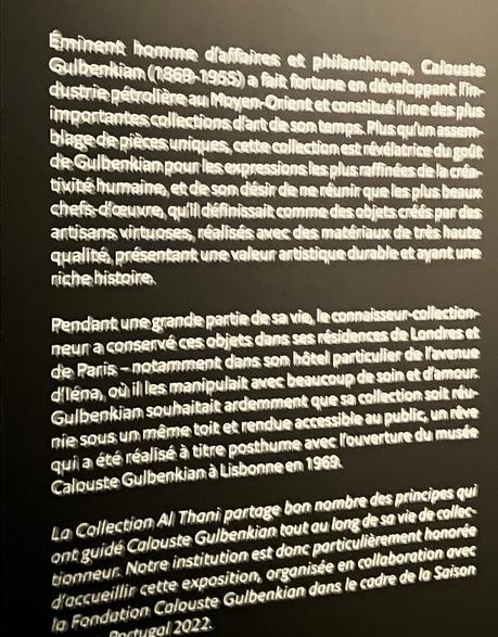 Hôtel de la marine – « Collection Al Thani » Calouste Gulbenkian.