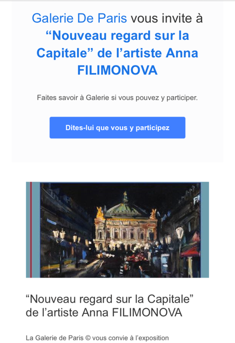 Galerie de Paris « nouveaux regards sur la Capitale -Anna Filimonova »