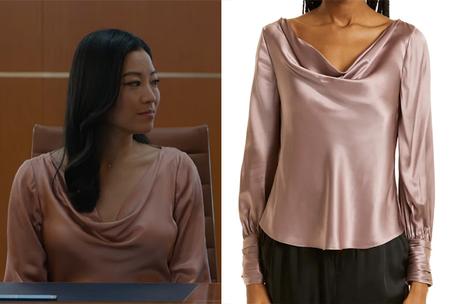 PLAN DE CARRIÈRE : la blouse rose d’Ingrid Yun dans le premier épisode