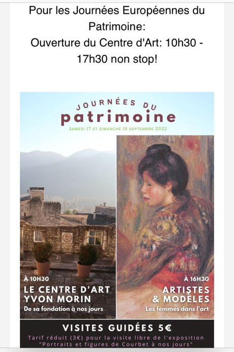 Le Centre d’Art Yvon Morin ( Drôme Provencale) journées du Patrimoine.