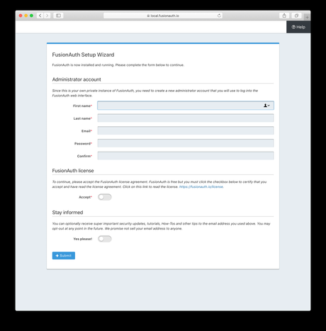 Configuration de FusionAuth.