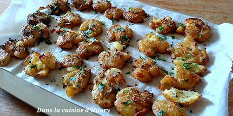 Pommes de terre grenaille écrasées crousti-fondantes