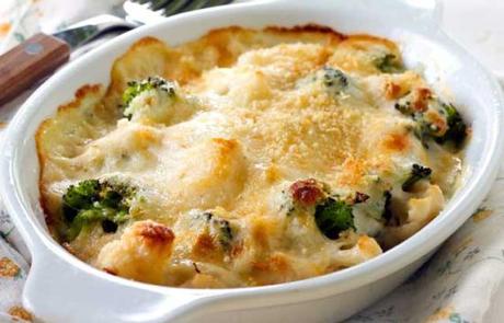 Gratin Brocoli Chou-Fleur et Saumon ww