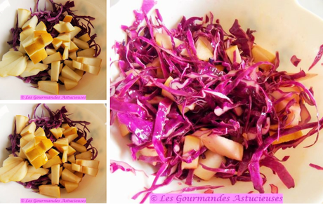 Salade de chou rouge, pommes et noix (Vegan) Salade de chou rouge, pommes et noix (Vegan)