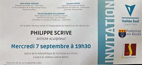 Philippe  SCRIVE (artiste sculpteur) à Fontenay aux roses- 1er/ 25 Septembre 2022.