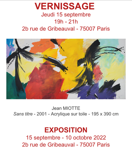 Galerie Diane de Polignac « Jean Miotte- un geste qu’on porte en soi » à partir du 15 Septembre 2022.