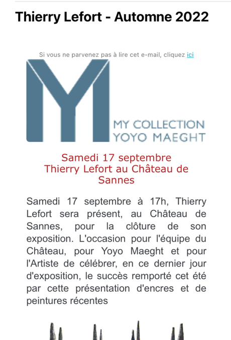 Thierry Lefort  Automne 2022. Samedi 17/09/2022. Château de Sannes.
