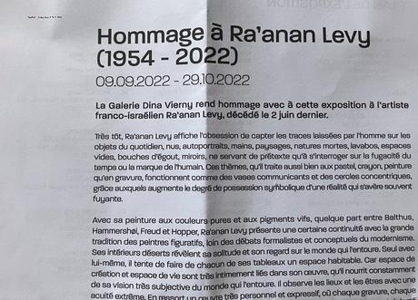 Galerie Dina Vierny « hommage à Ra’anan Levy
