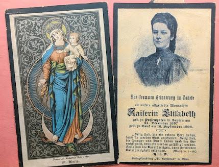 Carte commémorative du décès de l'impératrice Elisabeth le 10 septembre 1898