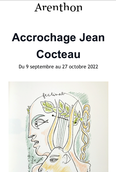 Galerie Arenthon  » Accrochage Jean Cocteau  » 9 Septembre au 27 Octobre 2022.