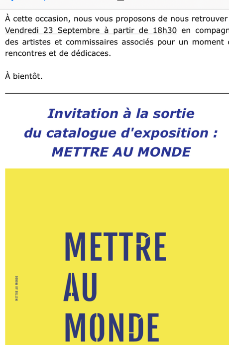 l’Ar(T)senal « Mettre au Monde » le 23 Septembre 2022.