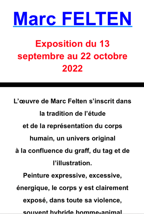 CRID’Art à Metz  exposition Marc FELTEN à partir du 13 Septembre 2022.
