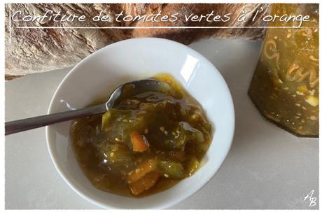 Confiture de tomates vertes, orange et citron