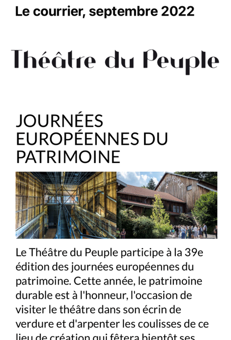 Théâtre du Peuple « journées Europénnes du Patrimoine «