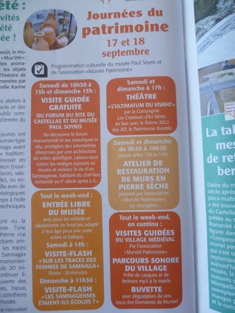 patrimoine,journées du patrimoine,archéologie,murviel les montpellier,musée