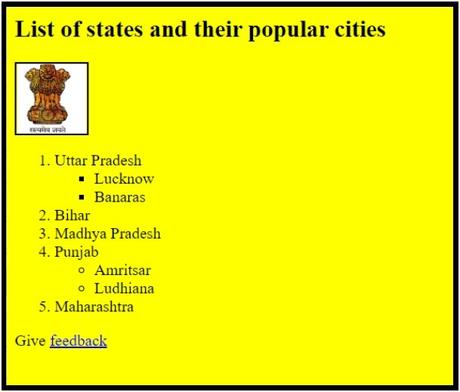 CBSE Class 10 Computer Applications Sample Paper 2022-23 Télécharger le PDF ici Code HTML pour concevoir la page Web comme indiqué ci-dessous
