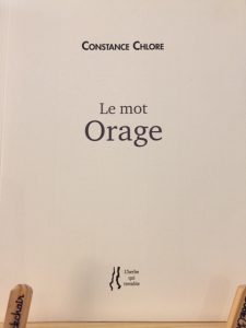 Constance Chlore | Le mot Orage
