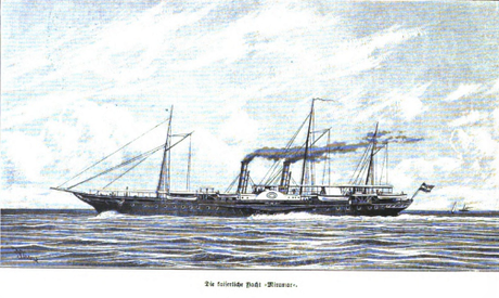 Die kaiserliche Yacht Miramar in 1885 — Le yacht Miramar de l'impératrice Elisabeth en 1885