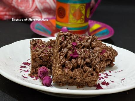 Carrés de Rice Krispies au chocolat. Chocolate Rice Krispies Squares Carrés de Rice Krispies au chocolat. Chocolate Rice Krispies Squares