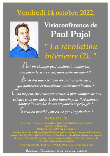14 octobre 2022: Visioconférence de Paul Pujol