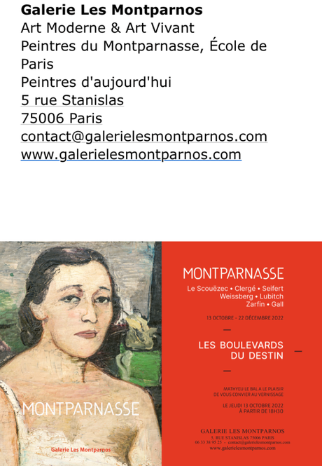 Galerie « Les MONTPARNOS  » Les boulevards du destin – 13Z Octobre au 22 décembre 2022.