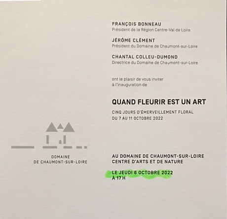 Domaine de-Chaumont-sur-Loire : « Quand fleurir est un art »  7/11 Octobre 2022.
