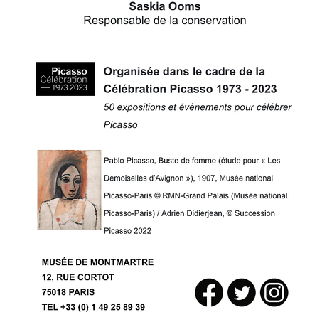 Musée de Montmartre – exposition Fernande Olivier et Pablo Picasso – à partir du 14 Octobre 2022.