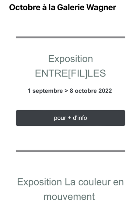 Galerie Wagner – exposition « ENTRE(fil)LES »